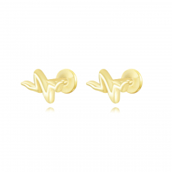Silver Piercings Piercing Silver - Heart Beat 8*5mm - Gold Plated and Rhodium Silver