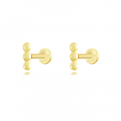 Piercings Plata Lisa Piercing Plata - Bolitas 6,5*2mm - Bañado Oro y Plata Rodiada