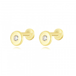 Silver Zircon Piercings Piercing Zircon - Circle 5mm - Gold Plated and Rhodium silver