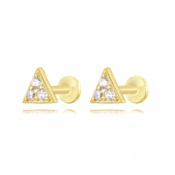 Silver Zircon Piercings Piercing Zircon - Triangle 5mm - Gold Plated and Rhodium silver