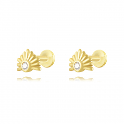 Silver Zircon Piercings Piercing Zircon - Fan 6,50*5mm - Gold Plated and Rhodium Silver