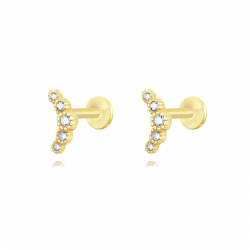 Silver Zircon Piercings Piercing Zircon - 3,5x7,5mm - Gold Plated and Rhodium silver