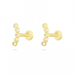 Silver Zircon Piercings Piercing Zircon - 8,5*3mm - Gold Plated and Rhodium silver