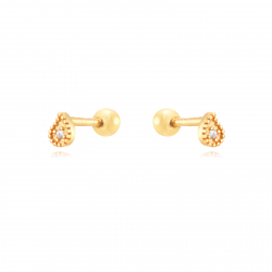 Silver Zircon Piercings Piercing Flower- 3,5mm - Zirconia - Gold Plated and Rhodium Silver