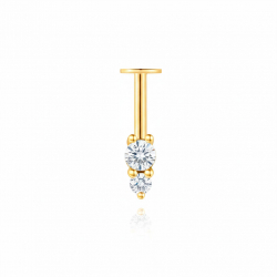 Ohrringe Piercing Zirkonia-Piercing – High Helix – 6 mm – vergoldet und rhodiniert