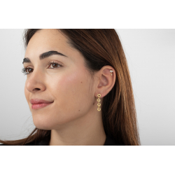 Ohrringe Piercing Zirkon-Piercing Blume, 11 mm, vergoldet und rhodiniert