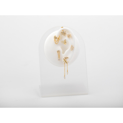 Ohrringe Piercing Zirkonia-Piercing – Doppelte Tropfenkette – 17,5 mm – vergoldet und rhodiniert