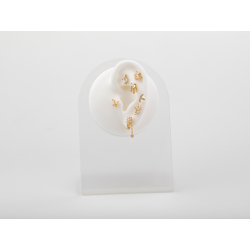 Ohrringe Piercing Piercing Silber Zirkonia – Schmetterling – 6 mm – Vergoldet und Rhodiniertes Silber