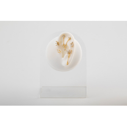 Ohrringe Piercing Piercing mit Marquise-Zirkonia – 8,5 mm – Vergoldet und rhodiniertes Silber