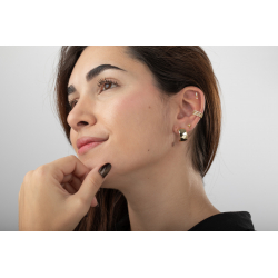 Ohrringe Piercing Zirkonia Silber Piercing - 8 mm - Vergoldet und Rhodiniertes Silber