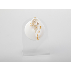 Ohrringe Piercing Piercing Silber Zirkonia - Herz und Stern - 10 mm - Vergoldet und Rhodiniertes Silber