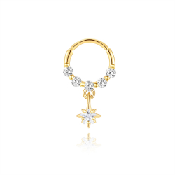 Ohrringe Piercing Silber-Creolen-Piercing – Zirkonia – 18 mm – vergoldet und rhodiniert