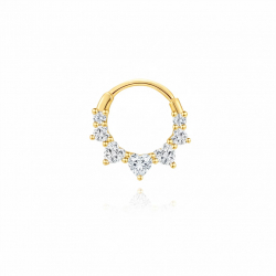 Ohrringe Piercing Silber-Creolen-Piercing – Zirkonia – 12 mm – vergoldet und rhodiniert