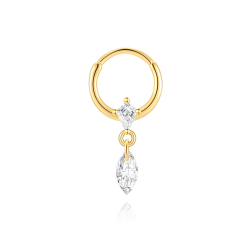 Ohrringe Piercing Silber-Creolen-Piercing – Zirkonia – 19 mm – vergoldet und rhodiniert