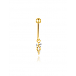 Ohrringe Piercing Silberpiercing – Zirkonia – 9 mm – vergoldet und rhodiniert