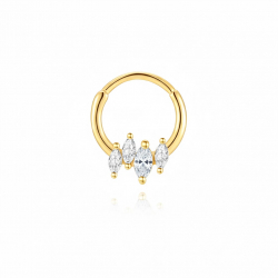 Ohrringe Piercing Silber-Creolen-Piercing – Zirkonia – 13 mm – vergoldet und rhodiniert