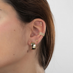 Ohrringe Piercing Tropfenpiercing Silber – Zirkonia – 10 mm – vergoldet und rhodiniert