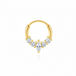 Ohrringe Piercing Silber-Creolen-Piercing – Zirkonia – 13 mm – vergoldet und rhodiniert