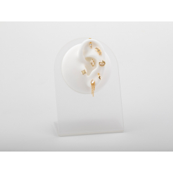 Ohrringe Piercing Zirkonia-Piercing – Kreis mit Ketten – 20 mm – vergoldet und rhodiniert