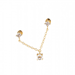 Ohrringe Piercing Zirkonia-Piercing – Drei Kreise – 25 mm – vergoldet und rhodiniert