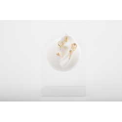 Ohrringe Piercing Silber-Creolen-Piercing – Zirkon – 19 mm – vergoldet und rhodiniert