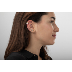 Pendiente Piercing Piercing Plata Circonita - Corona - 11 mm - Bañado Oro y Plata Rodiada