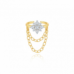 Ohrringe Piercing Zirkonia-Stern-Piercing 15 mm – vergoldet und rhodiniert