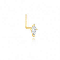 Ohrringe Piercing Nasenpiercing Silber – Raute Zirkonia – 5 mm – Vergoldet und rhodiniert
