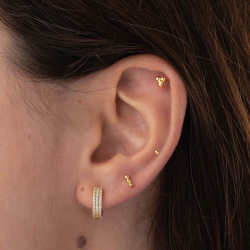 Piercings Glattes Edelstahl Piercing Kügelchen - 4,5 mm - Vergoldet und Edelstahl