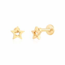 Piercings Acero Lisa Piercing  Estrella  - 5 mm - Acero Bañado Oro