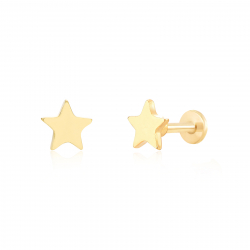 Piercings Acero Lisa Piercing  Estrella  - 5 mm - Acero Bañado Oro