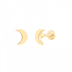 Piercings Acero Lisa Piercing  Luna  - 5 mm - Acero Bañado Oro