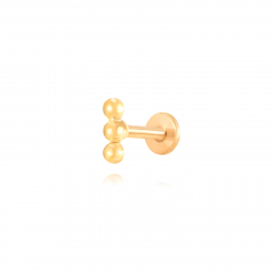 Steel Piercings Steel Stick Piercing - 6 mm - 1 Unit - Gold Color and Steel Color