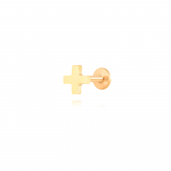 Piercings Glattes Edelstahl Piercing Edelstahl Kreuz - 5 mm - - 1 Einheit - Farbe Gold und Stahl Farbe