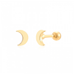 New Arrivals Steel Piercings - Moon 5mm - Gold Plated