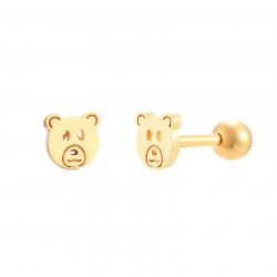 New Arrivals Steel Piercings - 5mm Bear - Gold Plated