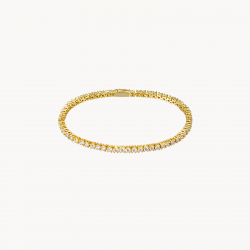 Neuheiten Tennisarmband – Moissanit – 2,5 mm – 18 cm – vergoldet und rhodiniert