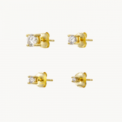 Neuheiten Moissanit-Ohrstecker – 2, 3, 4, 5 mm – vergoldetes und rhodiniertes Silber