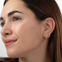 Neuheiten Moissanit-Creolen – 13, 14, 16 mm – vergoldetes und rhodiniertes Silber