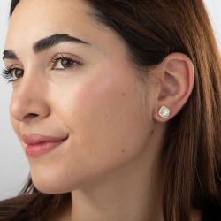 Neuheiten Moissanit-Ohrstecker – 7 mm – vergoldet und rhodiniert