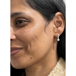 Neuheiten Moissanit-Ohrringe – Tropfenform 7 x 5 mm – 18 mm – vergoldet und rhodiniert