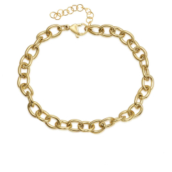 Pulsera Acero Liso Pulsera Eslabón Acero 21+5 cm Bañado Oro