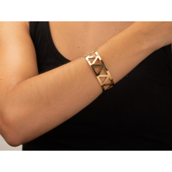 Armbänder Glattes Edelstahl Armband Dreieck Edelstahl - Sklavin 65 mm - Goldfarben