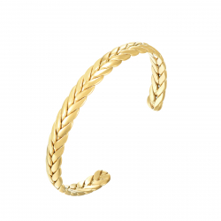 Pulsera Acero Liso Pulsera Esclava - Trenzado - 60 mm Bañado Oro