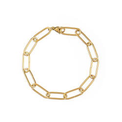 Pulsera Acero Liso Pulsera Acero - Eslabon 7*18mm - Bañado Oro