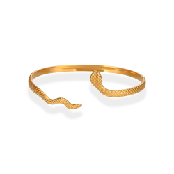 Armbänder Glattes Edelstahl Armband aus Edelstahl - Sklavenarmband Schlange - 61 mm - Goldfarben