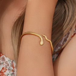 Steel Bracelets Steel Bracelet - Snake Bangle - 60 mm - Color Gold