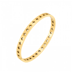 Steel Bracelets Star Steel Bangle Bracelet - 62 mm inner - Gold Colour