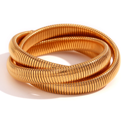 Steel Bracelets Steel Bracelet - Triple stretchable -  Steel and Gold Color