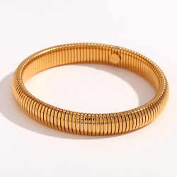 Armbänder Glattes Edelstahl Stahlarmband - dehnbar - 10 mm, 16 mm - Stahl- und Goldfarbe